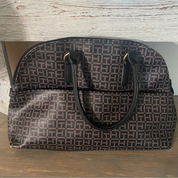 Tommy Hilfiger Women's  Tote Handbag Purse Brown/black - Picture 2 of 10